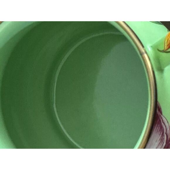 MACKENZIE-CHILDS Enamelware Mug Set of 4 Flower Market Green New - Picture 5 of 5